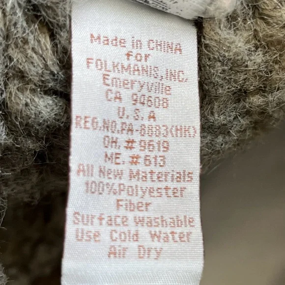 Folkmanis Coyote Full Body Puppet Gray Brown White Lifelike Plush 16" - Picture 10 of 10